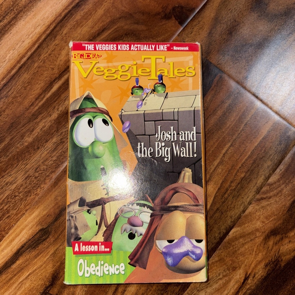 VeggieTales Josh And The Big Wall (Obedience) VHS Slipcover Tested & Working!!